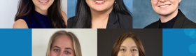 UCLA's inaugural Future of Food Fellows cohort, clockwise from top left: Erika López-Lara, Justine Kim, Maria Trubetskaya, Corinne Smith and Ceci (Rebecca) Cohen.